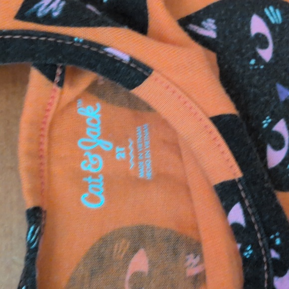 Cat & Jack Orange Dress with Black Cat Design Sz 2T - Picture 2 of 4